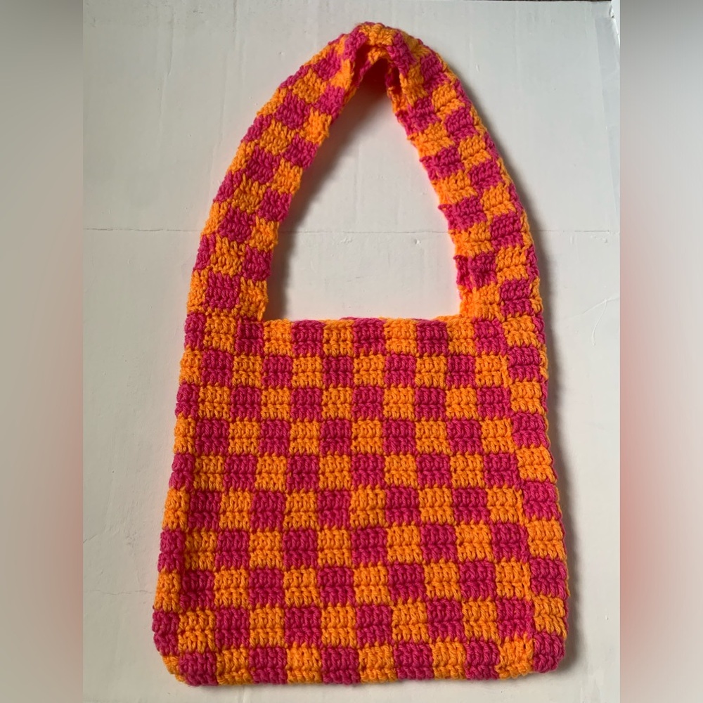 Handmade large crochet purse